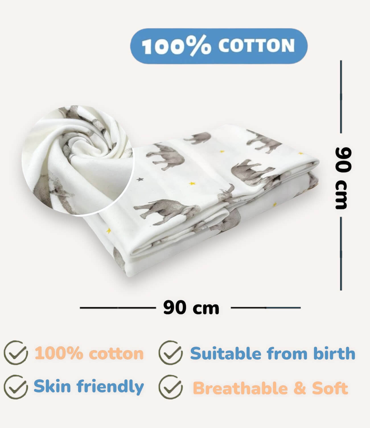 Swaddle With Hats – 3 Pack