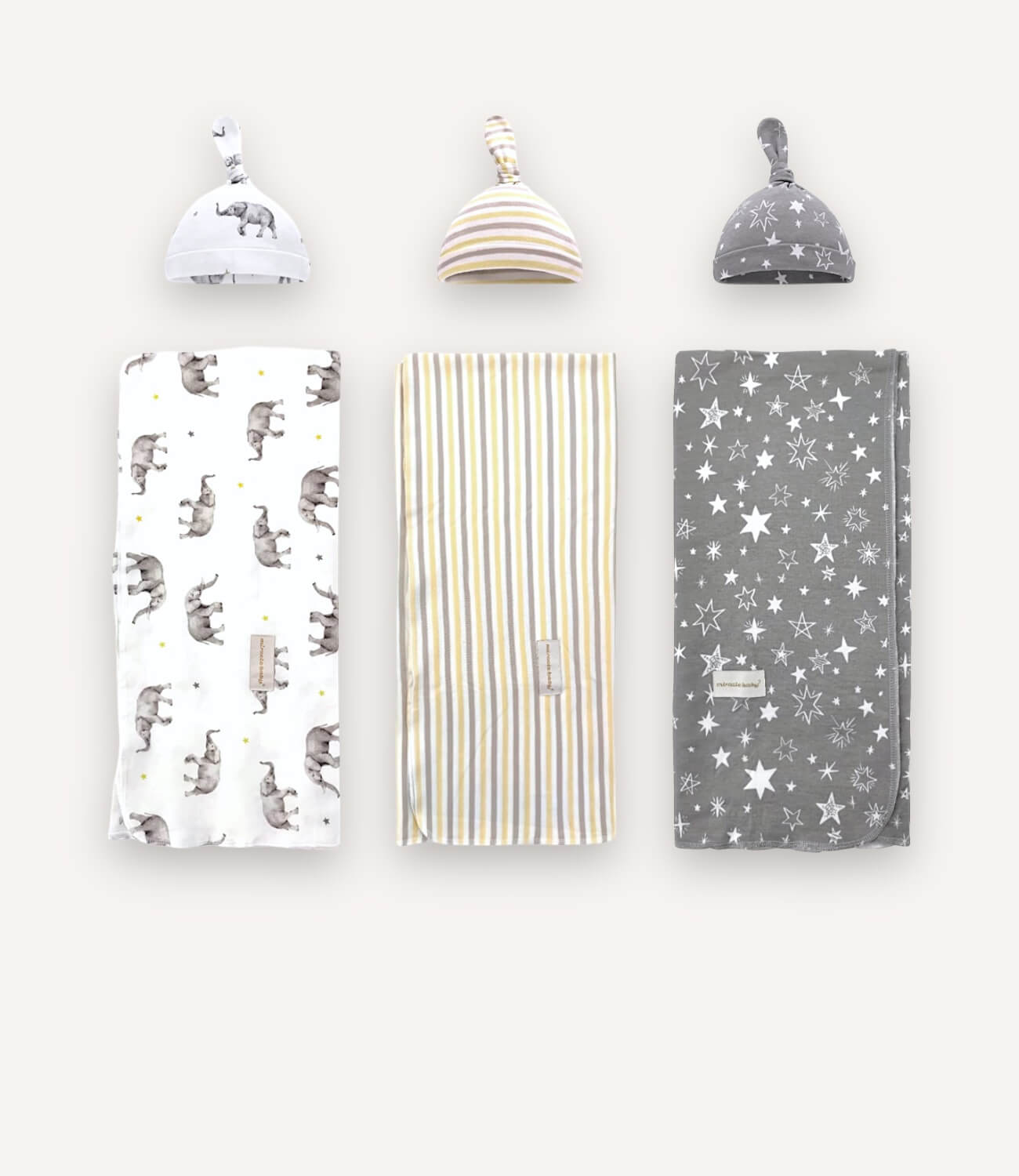 Swaddle With Hats – 3 Pack