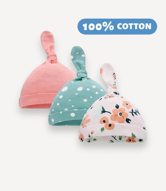 Swaddle With Hats – 3 Pack