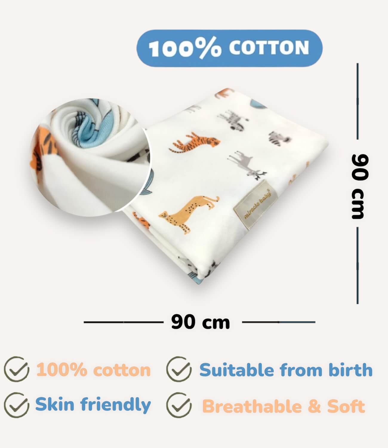 Swaddle With Hats – 3 Pack