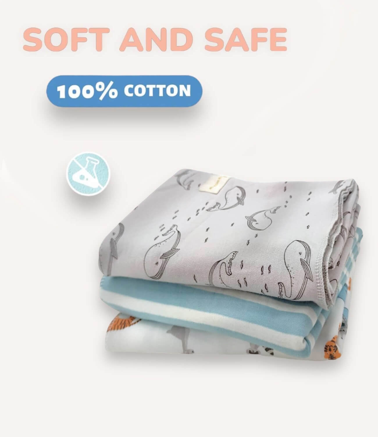 Swaddle With Hats – 3 Pack