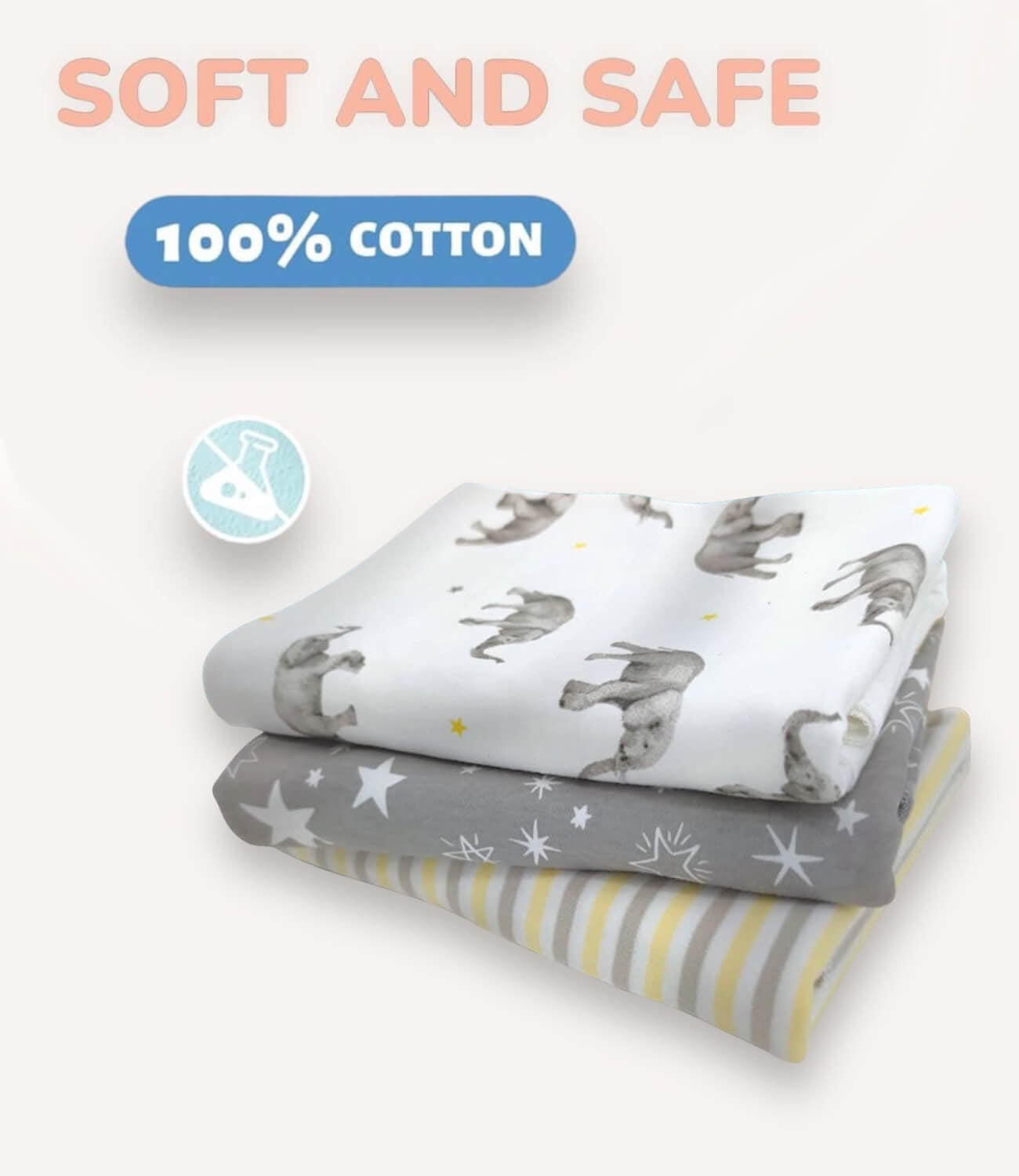 Swaddle With Hats – 3 Pack