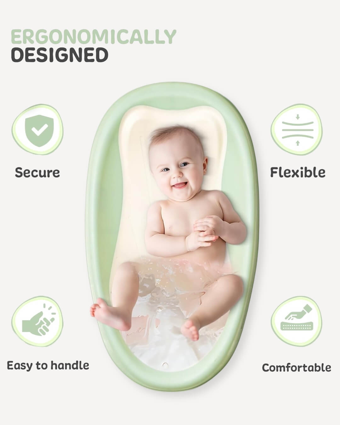 baby bath support - green