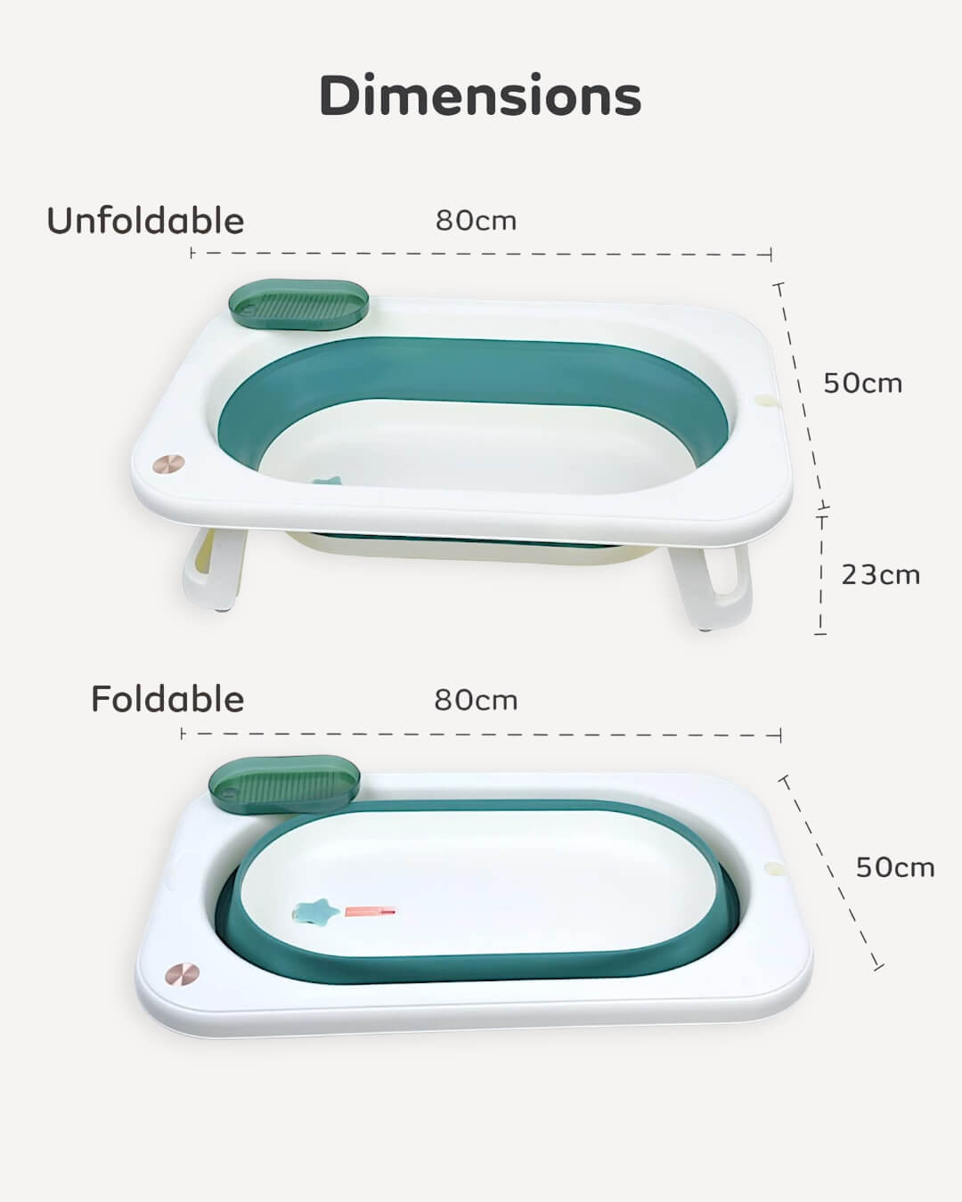 Foldable Bathtub with Temperature Sensor