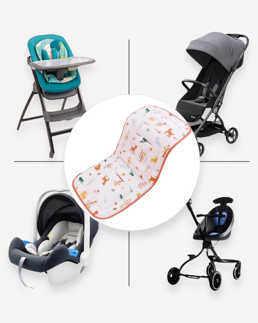 Baby Stroller Cushion - Orange