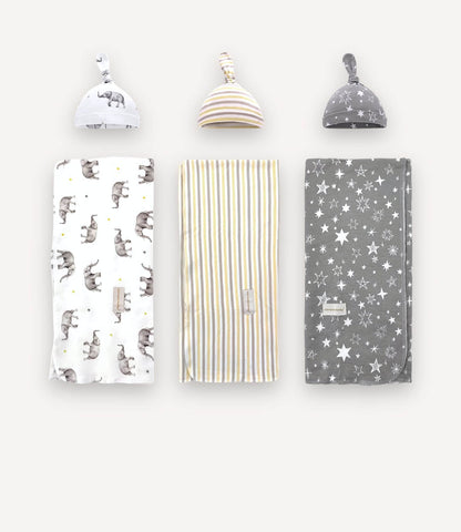 Swaddle With Hats – 3 Pack