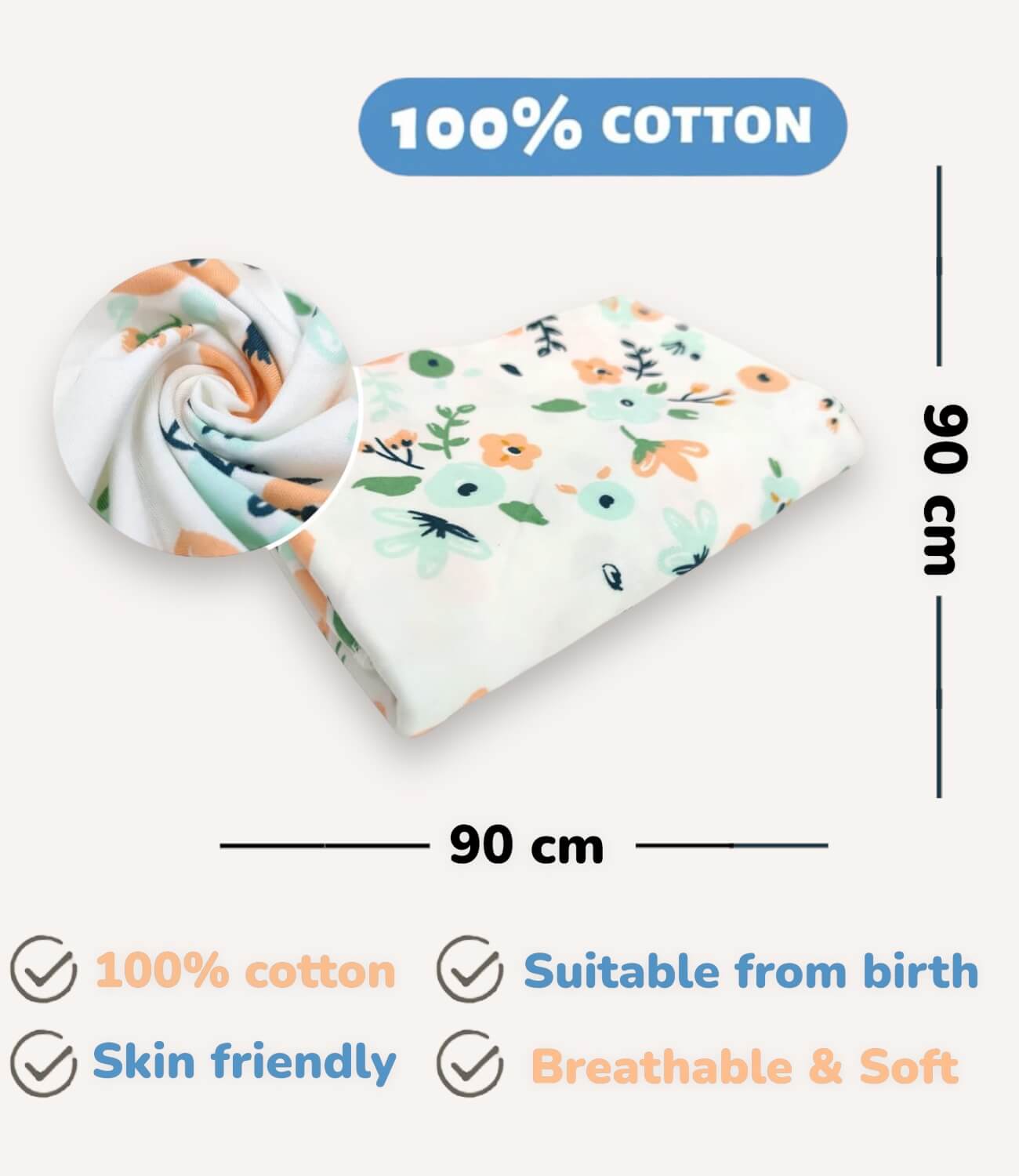 Swaddle With Hats – 3 Pack
