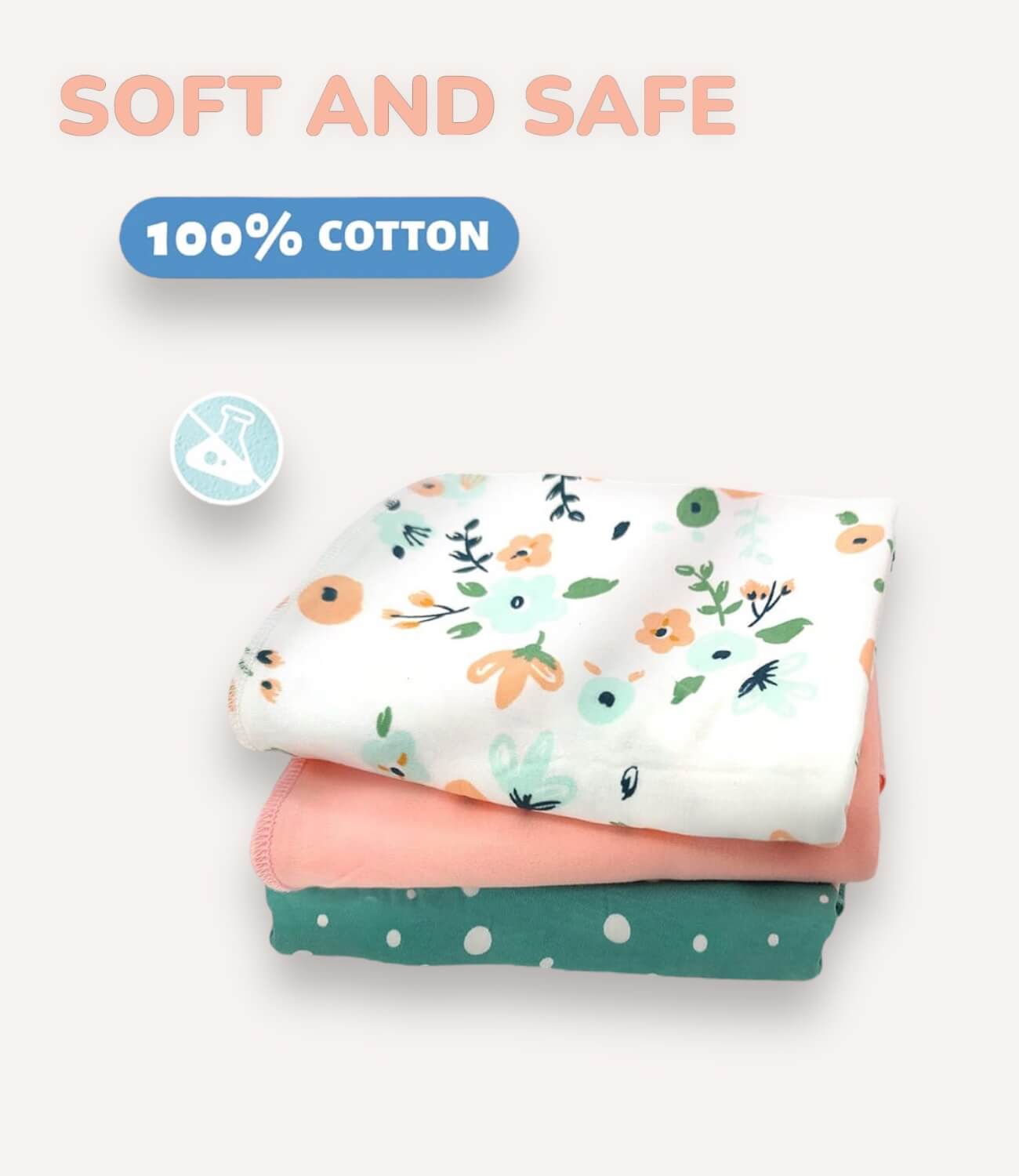 Swaddle With Hats – 3 Pack