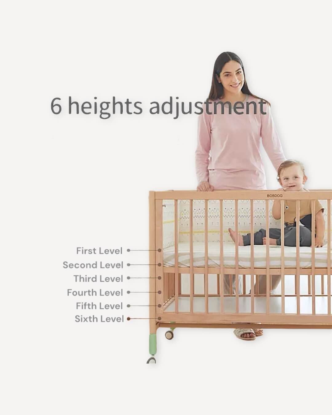 6 in 1 Convertible Wooden Crib
